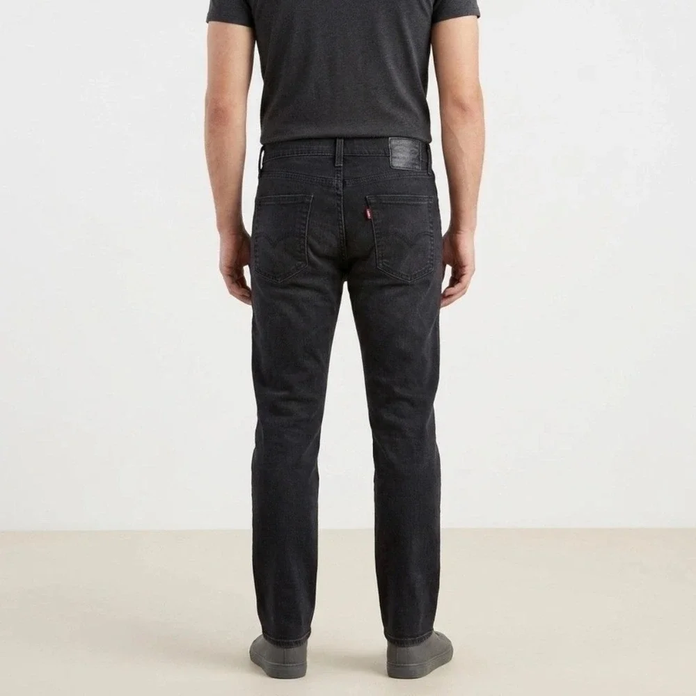 Levis 502 Regular Taper Jeans Mens 33x31 Faded Black‎ Denim Stretch Pants